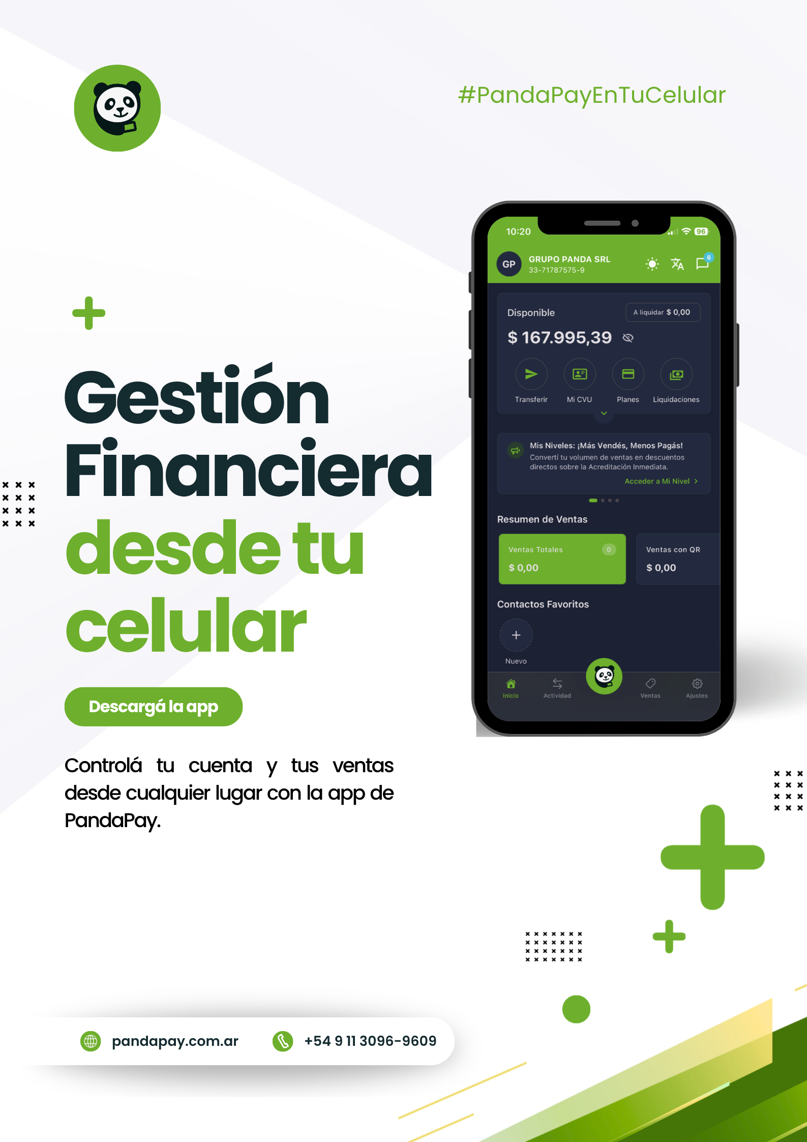 Plataforma fintech de PandaPay — vista del producto
